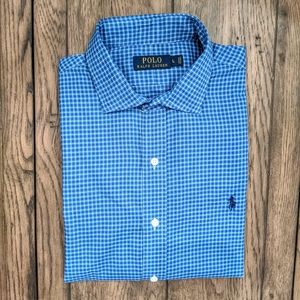 Polo Ralph Lauren Men's Button Down Large Blue